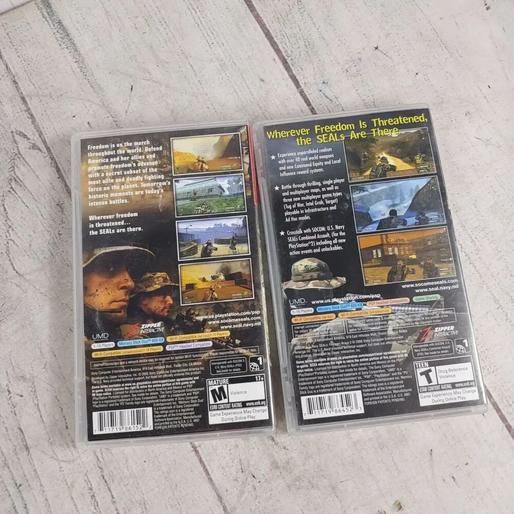 Sony PSP Greatest Hit SOCOM US Navy Seals Fireteam Bravo & Fireteam Bravo 2 USED